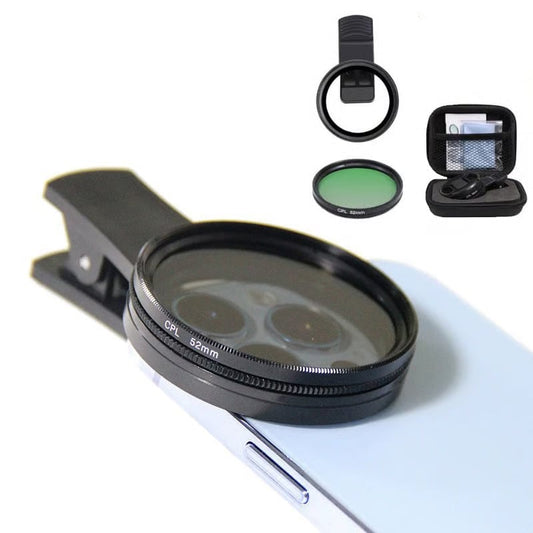 🔥Buy More Save More🔥52mm Clip-on CPL Phone Camera Lens Filter Kit