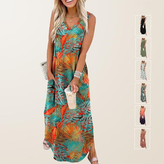 🏖️Summer Sale 49% Off🌷Summer Dresses Maxi Dress Vacation Beach Sundresses with Pockets