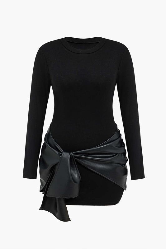 ✨Hot Sale 50% OFF🔥Faux Leather Patchwork Mini Dress