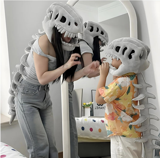 🦖Dinosaur Skeleton Plush Costume Wearable Soft Fossil Outfit for Kids & Adults🎁