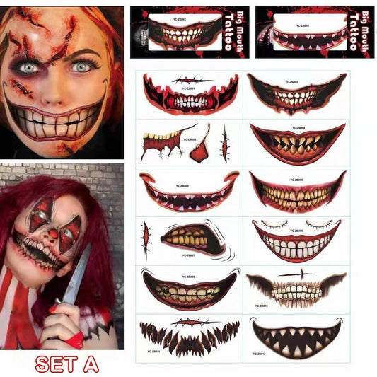 Halloween Prank Temporary Makeup Tattoo😈Realistic and Easy to Remove