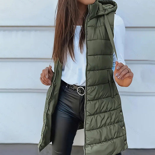 🔥50% OFF🔥Women’s Zip-Up Long Puffer Vest