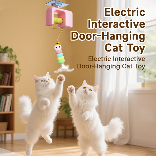 🐈🪀Electric Interactive Door-Hanging Cat Toy with Plush Strips