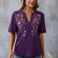 🌸Spring Sale 60% OFF👕Embroidered Notched Short Sleeve T-Shirt✨