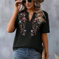 🌸Spring Sale 60% OFF👕Embroidered Notched Short Sleeve T-Shirt✨