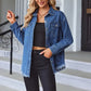 ✨Hot Sale 50% OFF🔥Oversized Fringe Denim Jean Jacket with Pocket