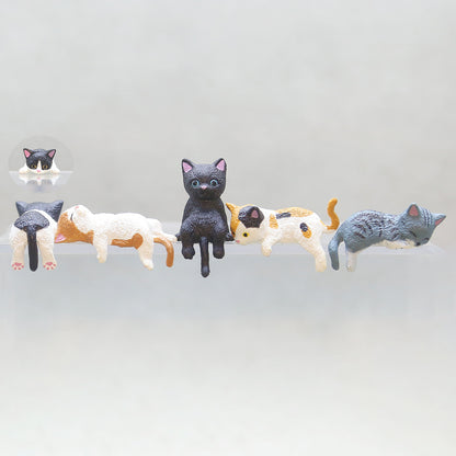 🔥Buy More Save More🔥Hand-Painted Mini Cat Desk Figurines – Set of 5 Cute Cartoon Kitty Companions