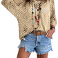 🏖️Summer Hot Sale 60% OFF🏝️👚Women’s Bohemian-Inspired Beige Crochet Top with V-Neck✨