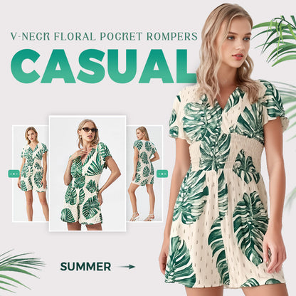 🌸Spring Sale 60% OFF🔥🌴Casual Floral Polka Dot Pocket Rompers✨🎁