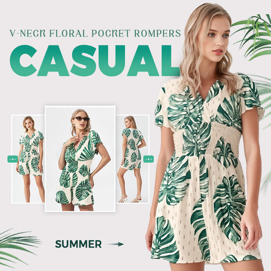 🌸Spring Sale 60% OFF🔥🌴Casual Floral Polka Dot Pocket Rompers✨🎁