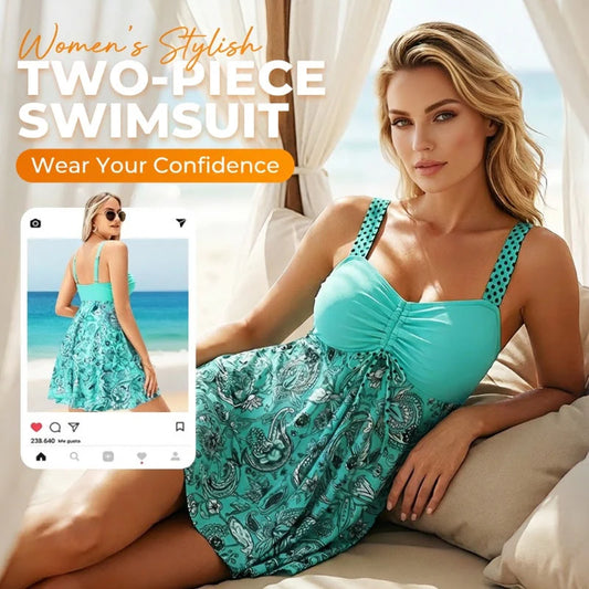 🔥LAST DAY SALE⚡50K+ SOLD!👙Strap Top & Fitted Swim Shorts Separable Swimsuit 🏖️