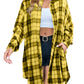 🔥2025 NEW SALES - 50% OFF🔥Women's Button Down Flannel Shirts Plaid Shacket Collared Long Jacket Coats