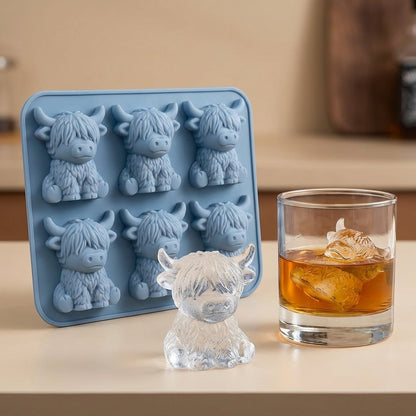 ⏳Last Day Special Price!🐇🐰 Mini Highland Cow/Rabbit Ice Cube Mold – Cute 3D Ice for Drinks, Parties & Gifts