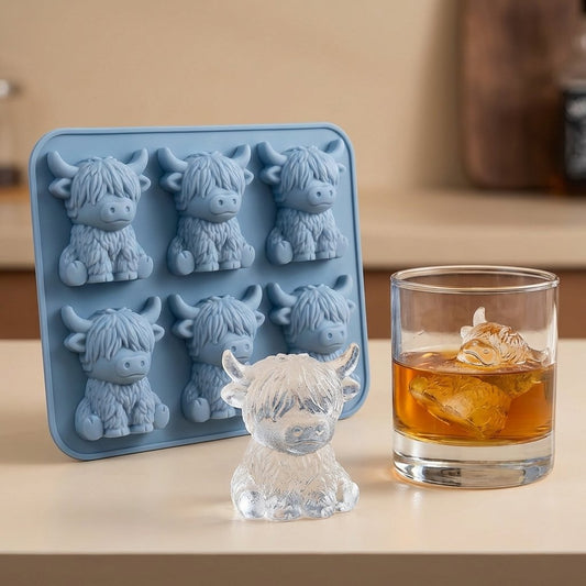 ⏳Last Day Special Price!🐇🐰 Mini Highland Cow/Rabbit Ice Cube Mold – Cute 3D Ice for Drinks, Parties & Gifts