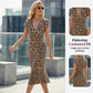 👗New Arrival 60% OFF!🥰🐆Women's V-Neck Leopard Print Dress🎁