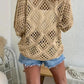 🏖️Summer Hot Sale 60% OFF🏝️👚Women’s Bohemian-Inspired Beige Crochet Top with V-Neck✨