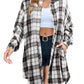 🔥2025 NEW SALES - 50% OFF🔥Women's Button Down Flannel Shirts Plaid Shacket Collared Long Jacket Coats
