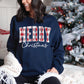 🎄🎁“Merry Christmas” Plaid Graphic Sweatshirt☃️🎅