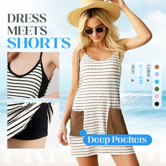🥳2026 HOT SALE🥳💞50K+ SOLD!🔥👗Women's Sleeveless Summer Dress with Shorts🌞🌸