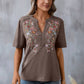 🌸Spring Sale 60% OFF👕Embroidered Notched Short Sleeve T-Shirt✨