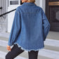 ✨Hot Sale 50% OFF🔥Oversized Fringe Denim Jean Jacket with Pocket