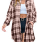 🔥2025 NEW SALES - 50% OFF🔥Women's Button Down Flannel Shirts Plaid Shacket Collared Long Jacket Coats