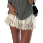 ✨🔥Women Lace Skirt Slip Ruffle Pleated Layered Y2k Flowy Mini Skirts Streetwear🎁