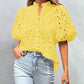 🌞Summer Sale 50% OFF🔥V Neck Buttons Hollow Out Lace Embroidered Blouses Shirts