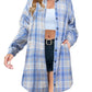 🔥2025 NEW SALES - 50% OFF🔥Women's Button Down Flannel Shirts Plaid Shacket Collared Long Jacket Coats