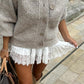 ✨🔥Women Lace Skirt Slip Ruffle Pleated Layered Y2k Flowy Mini Skirts Streetwear🎁