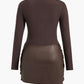 ✨Hot Sale 50% OFF🔥Faux Leather Patchwork Mini Dress