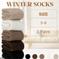 🎅 HOLIDAY HAUL SALE🧦5 Pairs Women's Solid Mid-calf Socks🎁