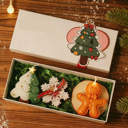 🕯️Cute Festive Scented Candles | Handmade Christmas Gift Set - Aromatherapy & Perfect Holiday Decor