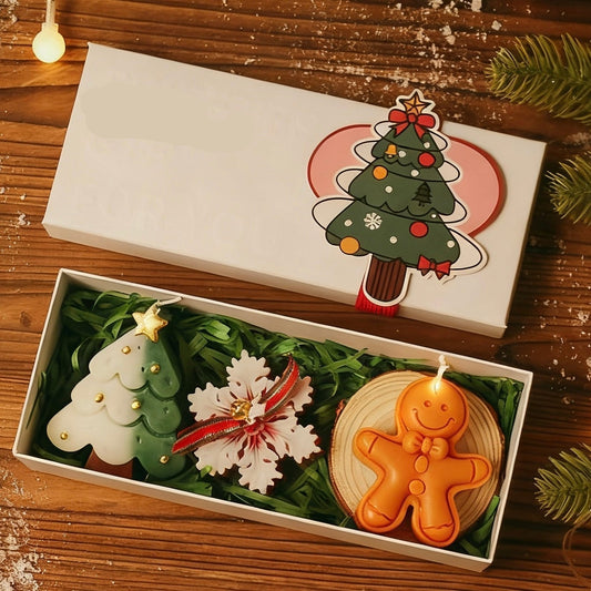 🕯️Cute Festive Scented Candles | Handmade Christmas Gift Set - Aromatherapy & Perfect Holiday Decor