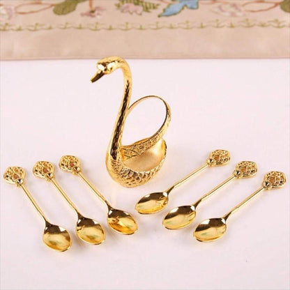 🦢✨☕ Creative swan design coffee stirring spoon set (6 spoons)
