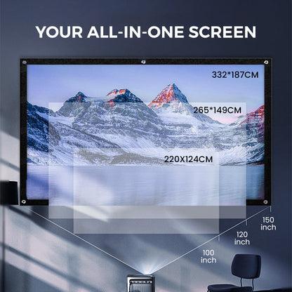 🥳World Cup Mode ON⚽️60% OFF!💞50K+ SOLD! High Definition Projection Screen - 120-inch Diagonal with Matte White Surface for Crystal Clear Home Cinema Experience 🎬🌟