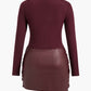 ✨Hot Sale 50% OFF🔥Faux Leather Patchwork Mini Dress