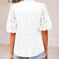 🌞Summer Sale 50% OFF🔥V Neck Buttons Hollow Out Lace Embroidered Blouses Shirts