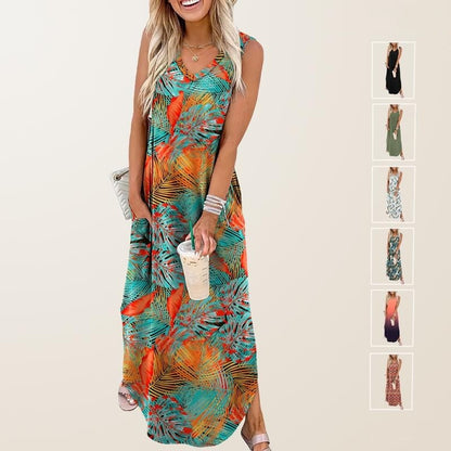 🏖️Summer Sale 49% Off🌷Summer Dresses Maxi Dress Vacation Beach Sundresses with Pockets