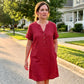 🏖️Summer Hot Sale 60% OFF🏝️👗Women's V-Neck Tunic Dress – Relaxed Fit, Pockets & Breathable