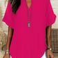 🏖️Summer Hot Sale 60% OFF🏝️👕🌟Fashion Loose Solid Color Short Sleeve Top