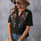 🌸Spring Sale 60% OFF👕Embroidered Notched Short Sleeve T-Shirt✨