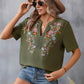 🌸Spring Sale 60% OFF👕Embroidered Notched Short Sleeve T-Shirt✨