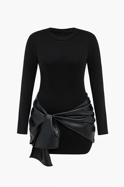 ✨Hot Sale 50% OFF🔥Faux Leather Patchwork Mini Dress