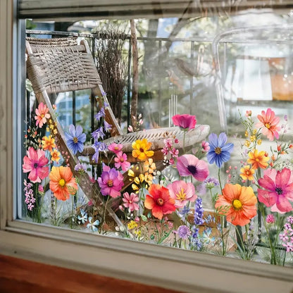🌸Spring Sale 60% OFF💞Colorful Floral Bouquet Window Sticker🖼️(Cut to size freely)