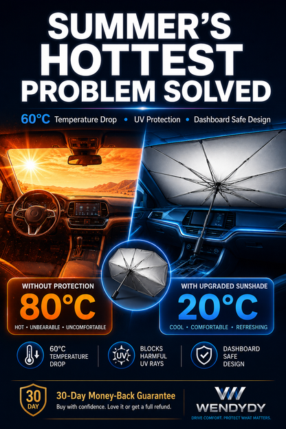 🏖️Summer Hot Sale 60% OFF☀️☂️ 🛡️2026 Upgraded Car Windshield Sun Shade Umbrella❄️