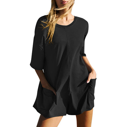 🌞Summer Sale 49% OFF🔥Oversized T-shirt V-shaped Back Romper