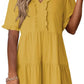 🏖️Summer Hot Sale 60% OFF🏝️👗Women's V Neck Ruffle Casual A-Line Flowy Swing Shift Dress