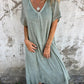 💕Limited Sale 50% OFF💕Women's Loose V-neck cotton linen dress