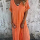 💕Limited Sale 50% OFF💕Women's Loose V-neck cotton linen dress